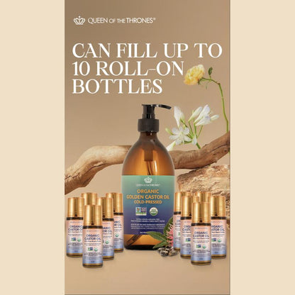 VIP Organic Golden Castor Oil Roll-On with Rose Quartz 1.7oz