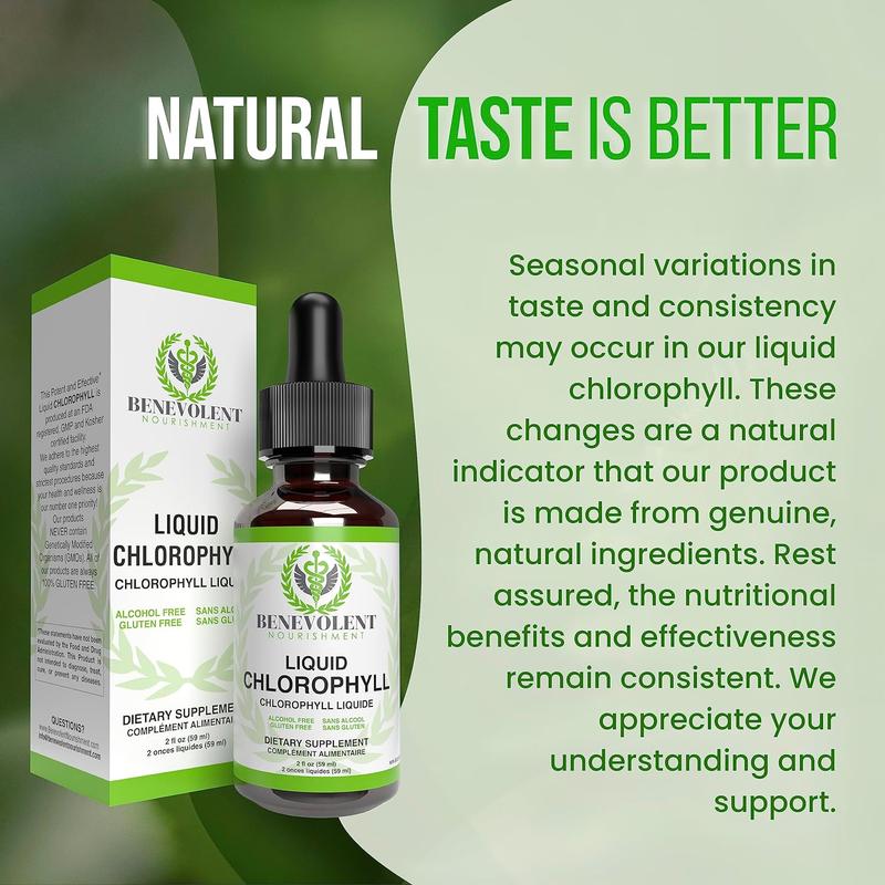 VIP Liquid Chlorophyll Drops (4 Month Supply) Healthcare Supplement - Natural Deodorant and Detox - Gut Support Healthcare Liver